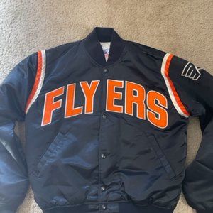 Vintage Philadelphia Flyers Satin Starter Jacket Men's Size Medium 80's / 90's